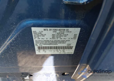 2024 Ford Maverick Lariat z USA, uszkodzony, nr VIN 3FTTW8S99RRA29824